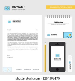 Image Business Letterhead, Calendar 2019 and Mobile app design vector template