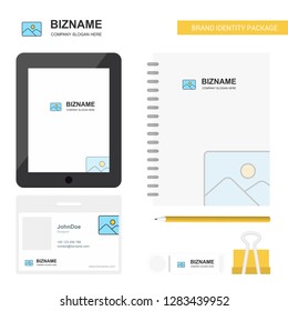 Image Business Logo, Tab App, Diary PVC Employee Card and USB Brand Stationary Package Design Vector Template