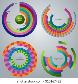 An image of a a business processing stages wheel set.