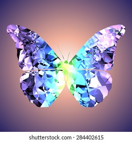The image of the butterfly executed in the form of a crystal.