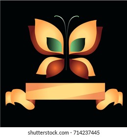 An image of a butterfly. Logo butterfly. Vector illustration.
