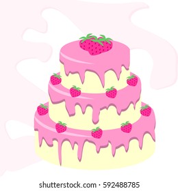 Image of cake with strawberries