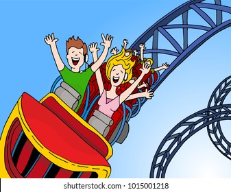 An image of a Call Center Operators Riding Rollercoaster.