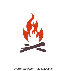 image of a campfire on a white background, vector illustration