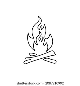 image of a campfire on a white background, vector illustration