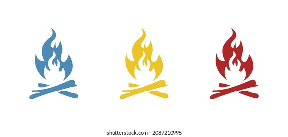 image of a campfire on a white background, vector illustration