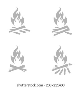 image of a campfire on a white background, vector illustration