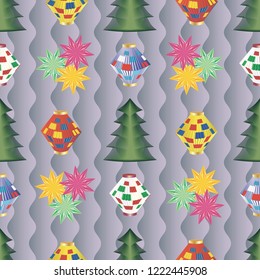 The image can be used as a New Year and Christmas postcard, background for your site, wrapping paper and other holiday projects.