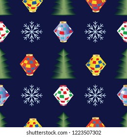 The image can be used as a New Year and Christmas postcard, wallpaper for your site, wrapping paper and other holiday projects.