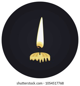image of a candle flame. sorrow. mourning. vector.