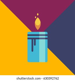 Image candle, with geometric shape illustration, lighting and aroma candles spa centre and beauty relax club.