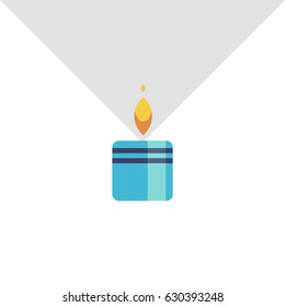 Image candle, with geometric shape illustration, lighting and aroma candles spa centre and beauty relax club.
