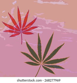 Image of cannabis leaf in abstract style