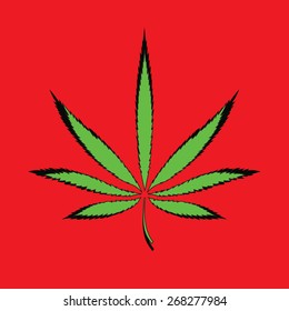 Image of cannabis leaf in abstract style