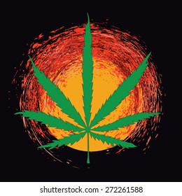 Image of cannabis leaf in abstract style