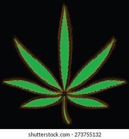 Image of Cannabis leaf in abstract style