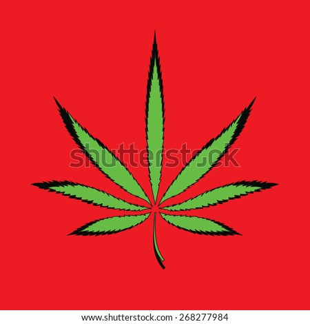 Image of cannabis leaf in abstract style