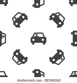 Image of car with driver, repeated on white background