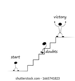 Image of a career ladder of a man.