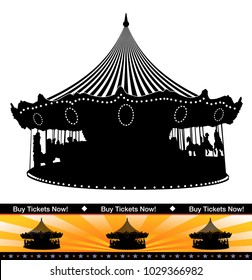 An image of a carousel ride silhouette.