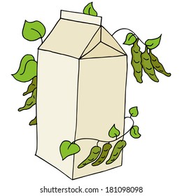 An Image Of A Carton Of Soy Milk.