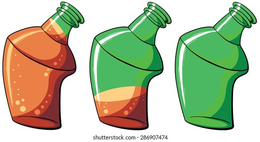 The image of cartoon bottle. Illustration with simple gradients.