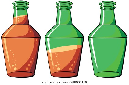 The image of cartoon bottle. Illustration with simple gradients.