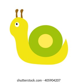 Image cartoon of a cute snail on white background.