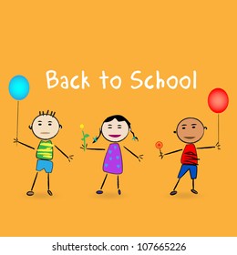Image of cartoon kids with the message Back to School.