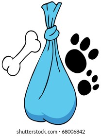 Ein Bild eines Cartoon Pfow Druckgürtel und Tasche Tasche.