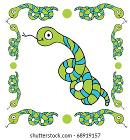 An image of a cartoon snake border.