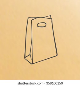 image cartoon of three brown paper bags