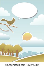 Image of cartoon vintage scenery