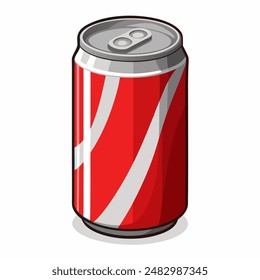 Image of cartoonstyle cola can on white backdrop