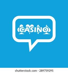 Image of casino logo in chat bubble, isolated on blue