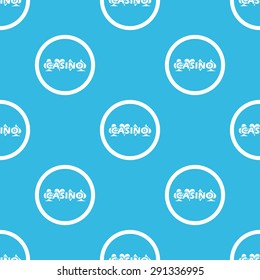 Image of casino logo in circle, repeated on blue background