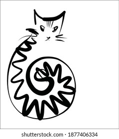 Image of cat for logo design, vector background