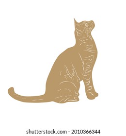 Image of an cat silhoette on a white background. Vector illustration 