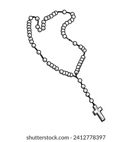 Image of a Catholic Rosary, handmade style.