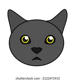 image of a cat's head icon with a flat style variation