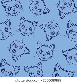 image of a cat's head on a blue background
