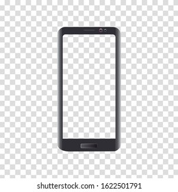 Image of a cell phone case. Black mobile with camera and button.