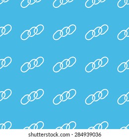 Image of chain fragment, repeated in straight lines on blue background