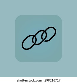 Image of chain fragment in square, on pale blue background