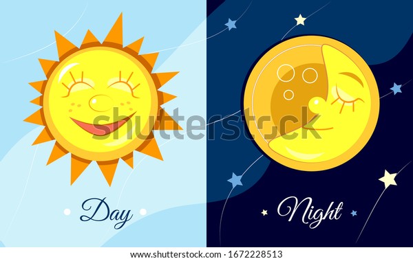 Image Change Day Night Vector Illustration Stock Vector (Royalty Free ...