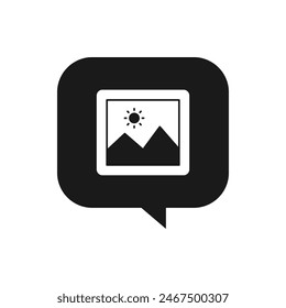 Bild-Chat-Symbol flacher Stil isoliert auf weißem Hintergrund. Vektorillustration