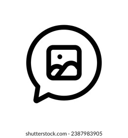 Image Chat icon in trendy outline style isolated on white background. Image Chat silhouette symbol for your website design, logo, app, UI. Vector illustration, EPS10.