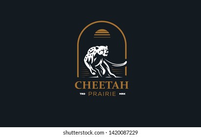 The image of a cheetah in a minimalist style.  Vector illustration