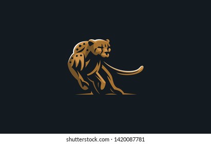 The image of a cheetah in a minimalist style.  Vector illustration