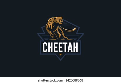The image of a cheetah in a minimalist style.  Vector illustration